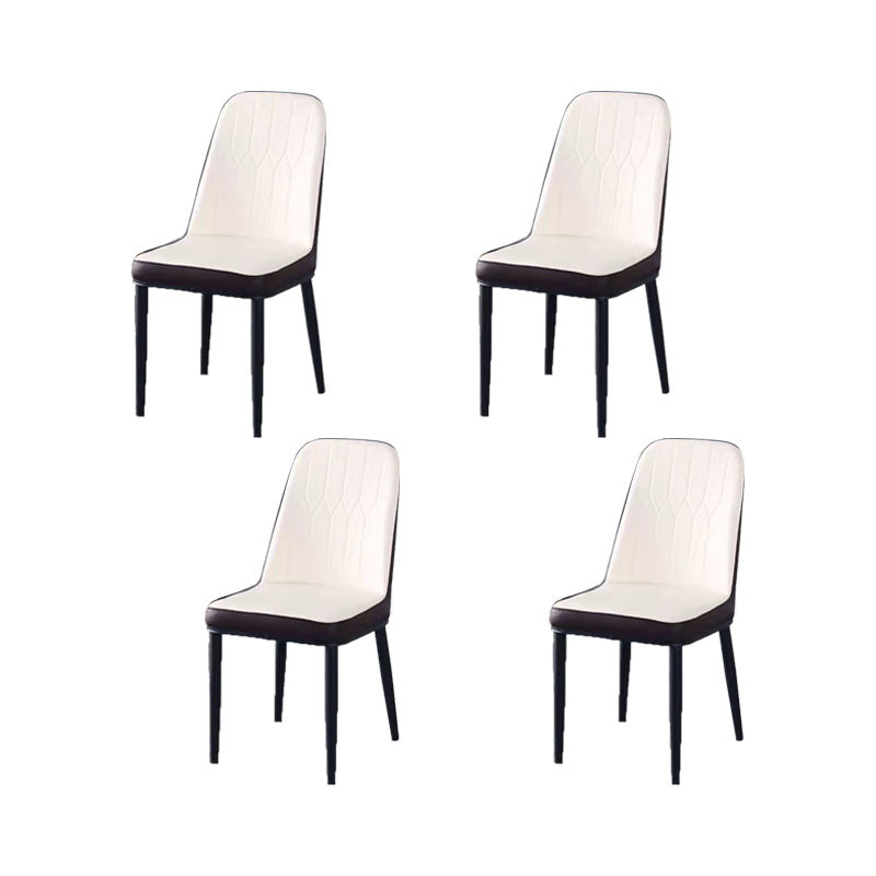 PU Leather Dining Chairs Nordic Style Parsons Armless Chair for Dining Room