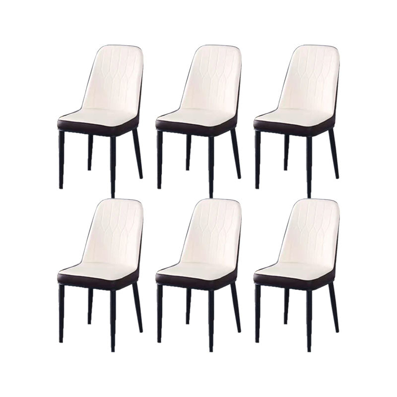 PU Leather Dining Chairs Nordic Style Parsons Armless Chair for Dining Room