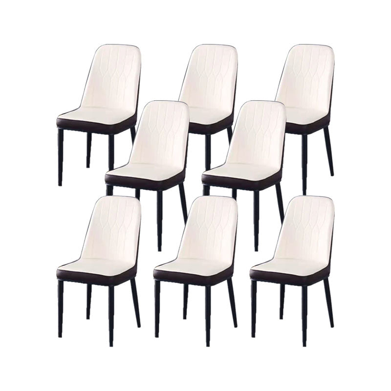 PU Leather Dining Chairs Nordic Style Parsons Armless Chair for Dining Room