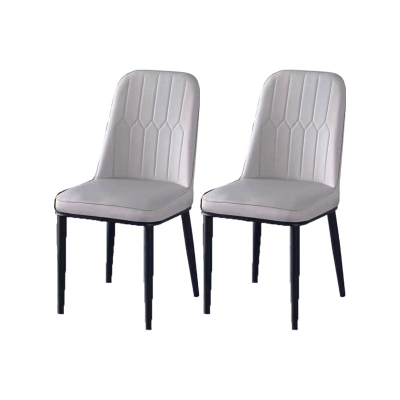 PU Leather Dining Chairs Nordic Style Parsons Armless Chair for Dining Room