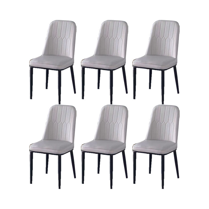 PU Leather Dining Chairs Nordic Style Parsons Armless Chair for Dining Room