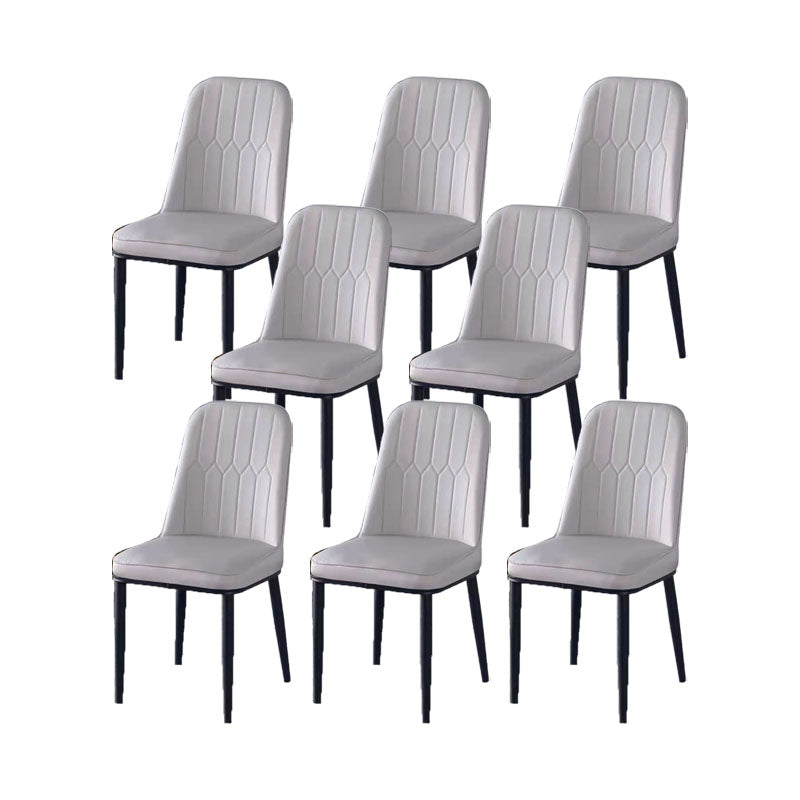 PU Leather Dining Chairs Nordic Style Parsons Armless Chair for Dining Room