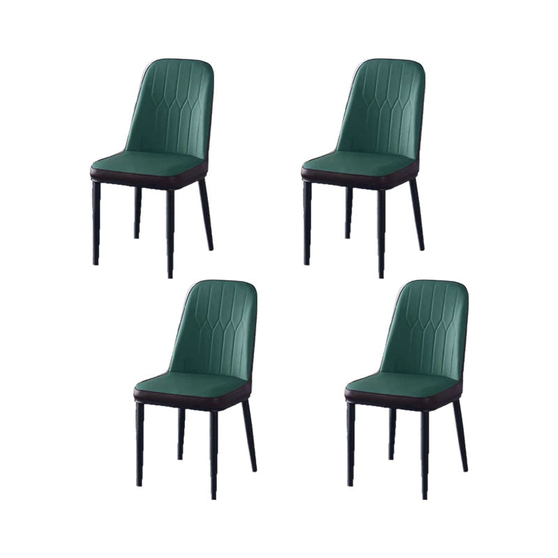 PU Leather Dining Chairs Nordic Style Parsons Armless Chair for Dining Room