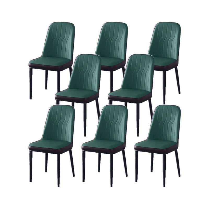PU Leather Dining Chairs Nordic Style Parsons Armless Chair for Dining Room