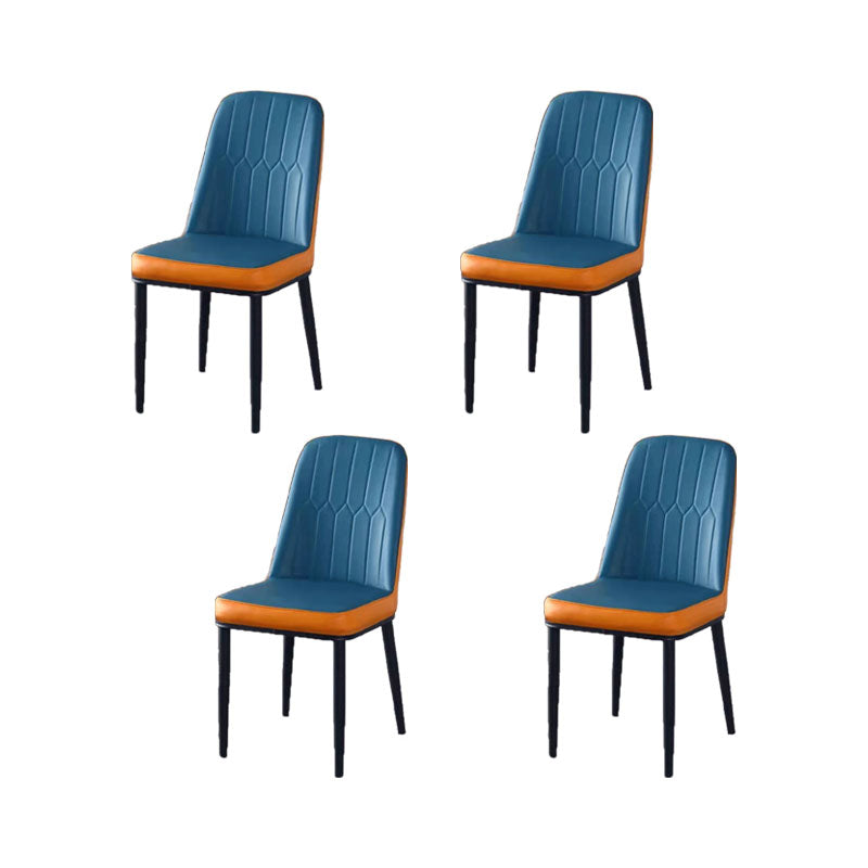 PU Leather Dining Chairs Nordic Style Parsons Armless Chair for Dining Room