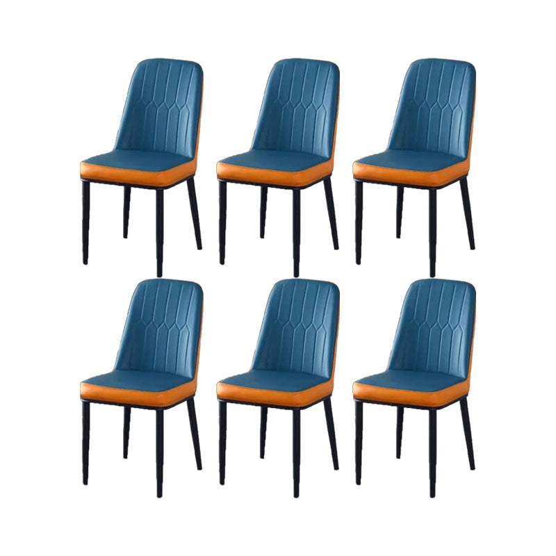 PU Leather Dining Chairs Nordic Style Parsons Armless Chair for Dining Room