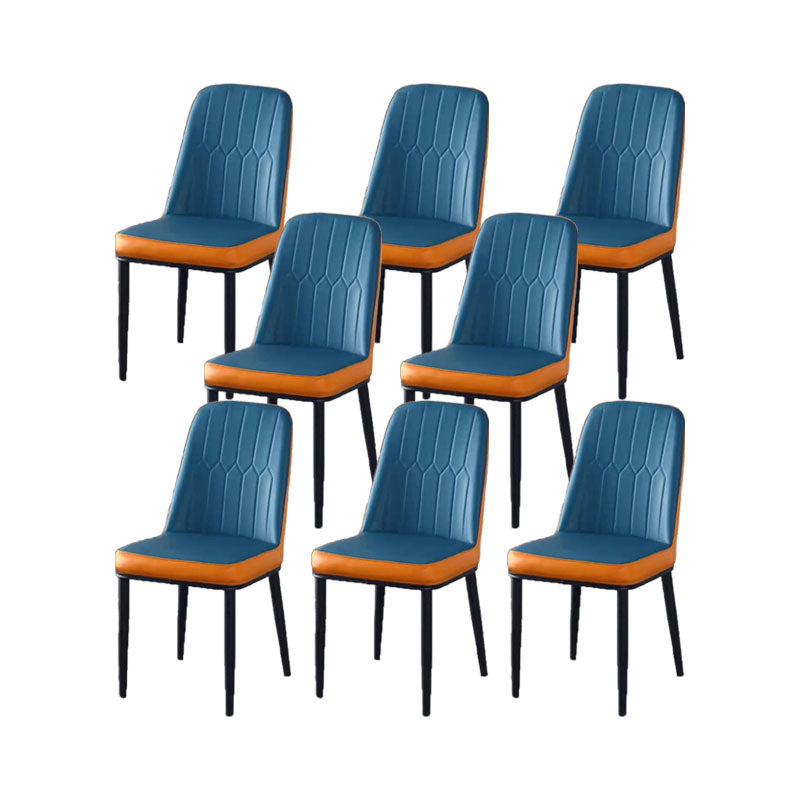 PU Leather Dining Chairs Nordic Style Parsons Armless Chair for Dining Room