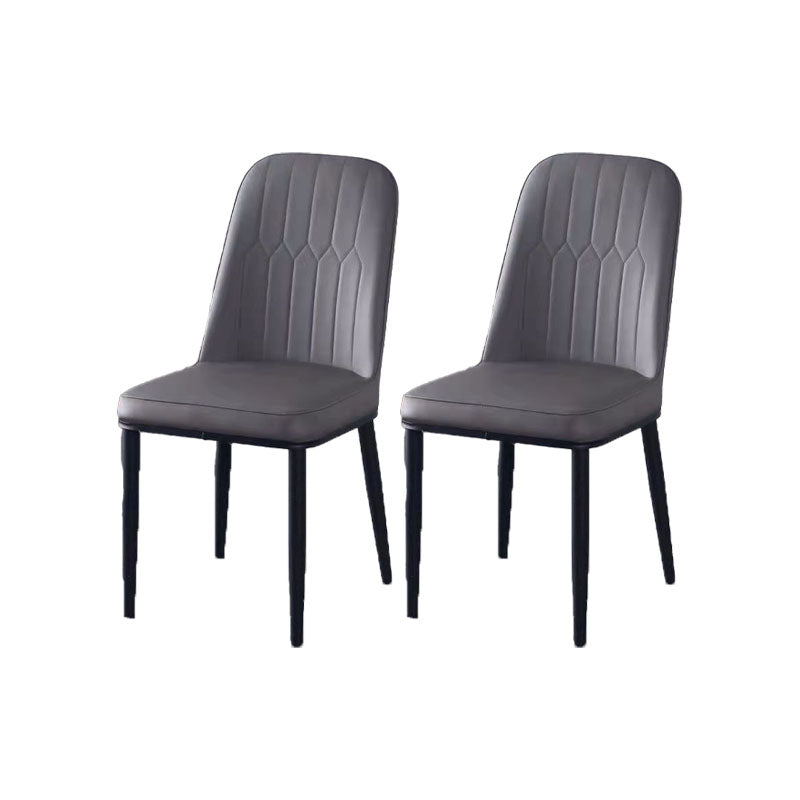 PU Leather Dining Chairs Nordic Style Parsons Armless Chair for Dining Room