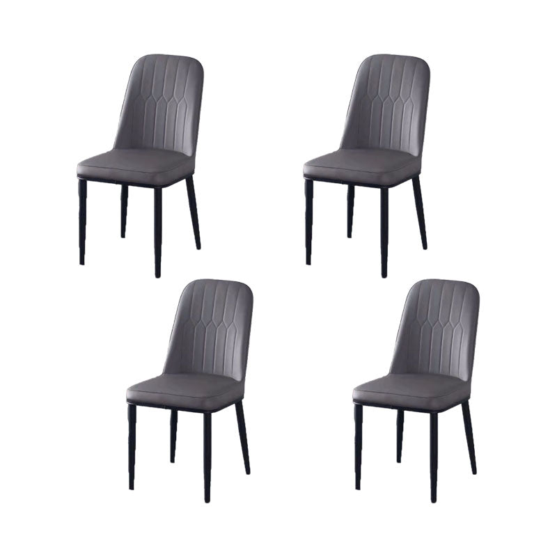 PU Leather Dining Chairs Nordic Style Parsons Armless Chair for Dining Room