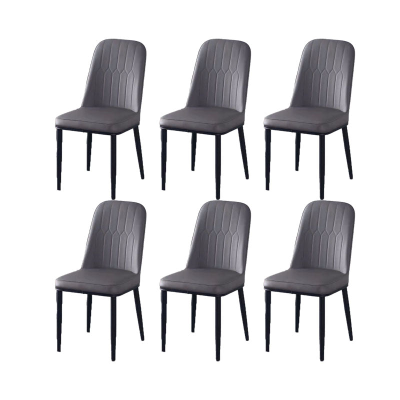 PU Leather Dining Chairs Nordic Style Parsons Armless Chair for Dining Room