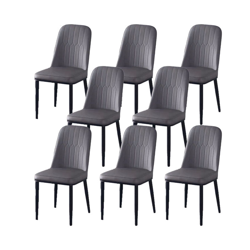 PU Leather Dining Chairs Nordic Style Parsons Armless Chair for Dining Room