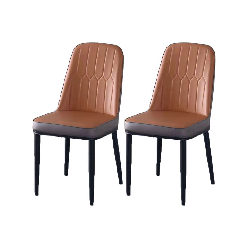 PU Leather Dining Chairs Nordic Style Parsons Armless Chair for Dining Room