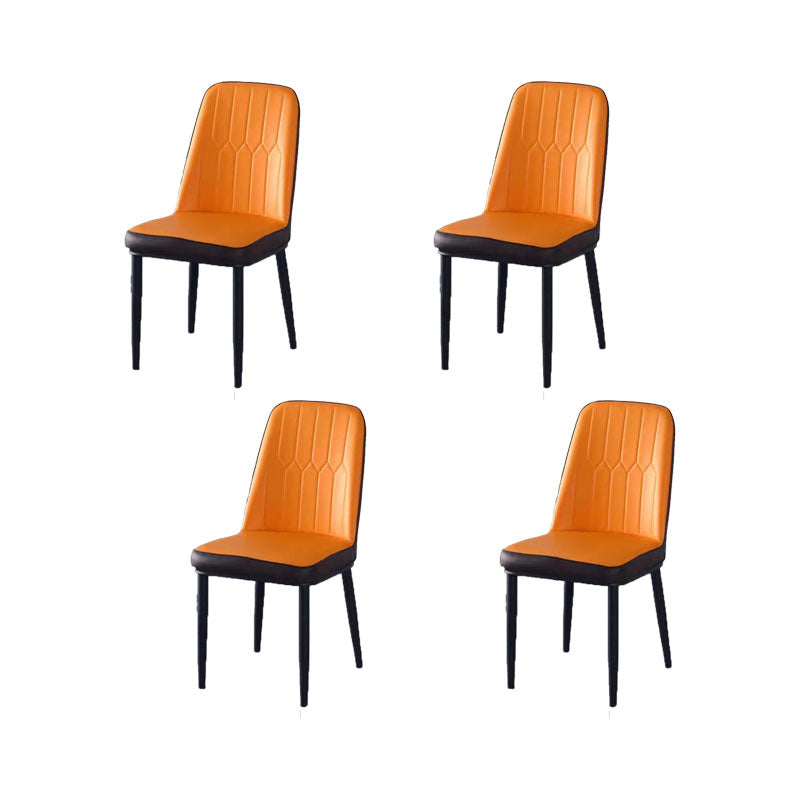 PU Leather Dining Chairs Nordic Style Parsons Armless Chair for Dining Room