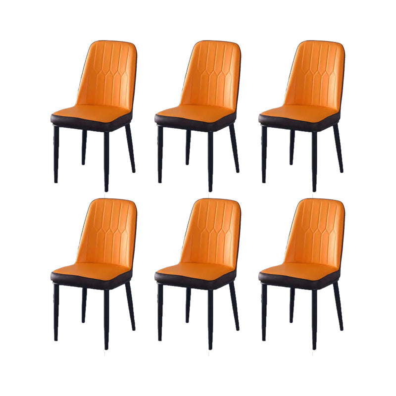 PU Leather Dining Chairs Nordic Style Parsons Armless Chair for Dining Room