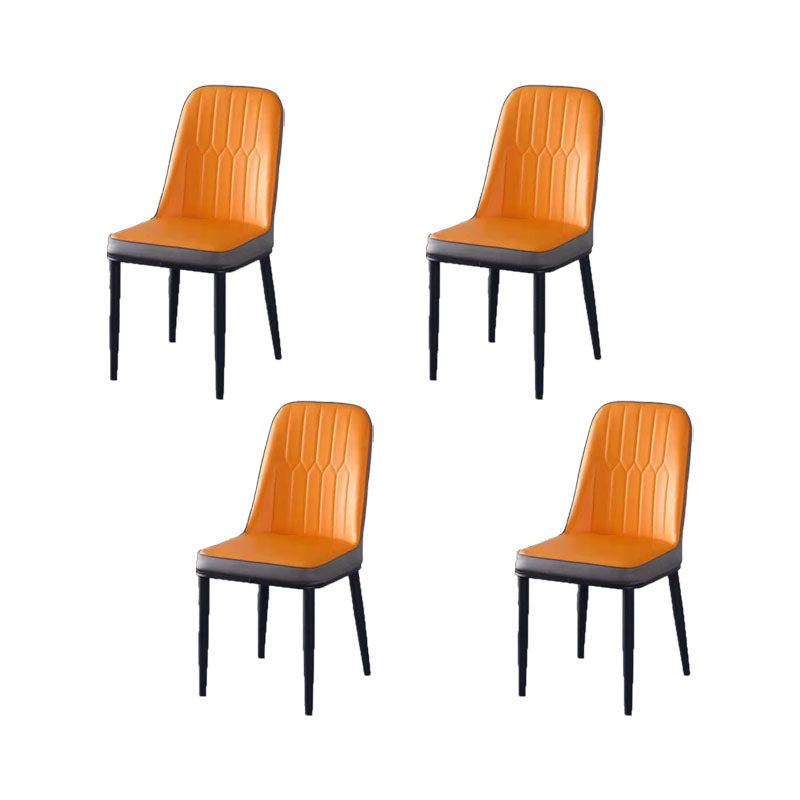 PU Leather Dining Chairs Nordic Style Parsons Armless Chair for Dining Room