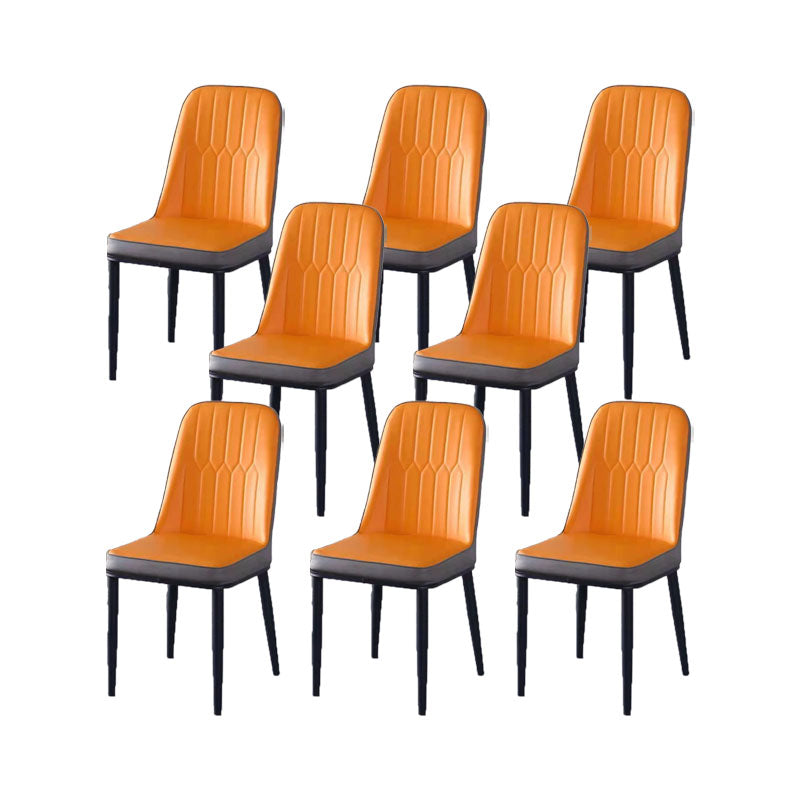 PU Leather Dining Chairs Nordic Style Parsons Armless Chair for Dining Room