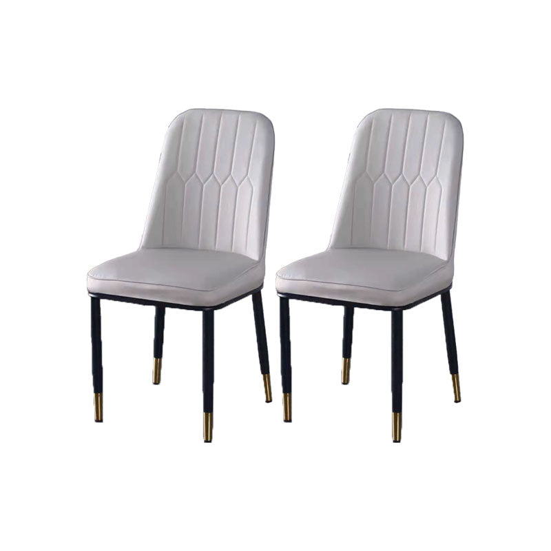 PU Leather Dining Chairs Nordic Style Parsons Armless Chair for Dining Room
