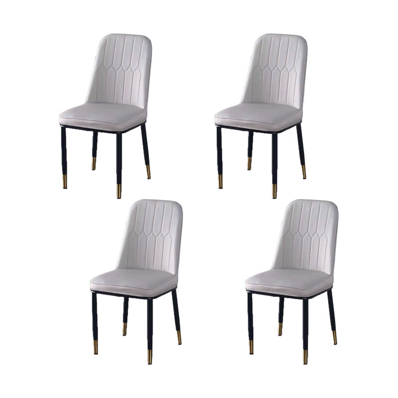 PU Leather Dining Chairs Nordic Style Parsons Armless Chair for Dining Room