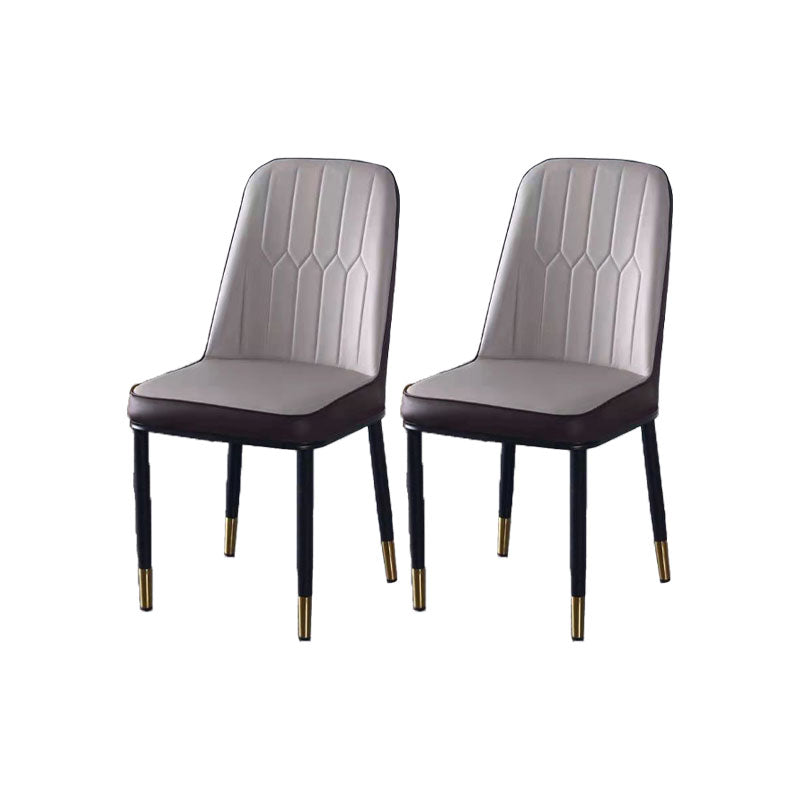 PU Leather Dining Chairs Nordic Style Parsons Armless Chair for Dining Room