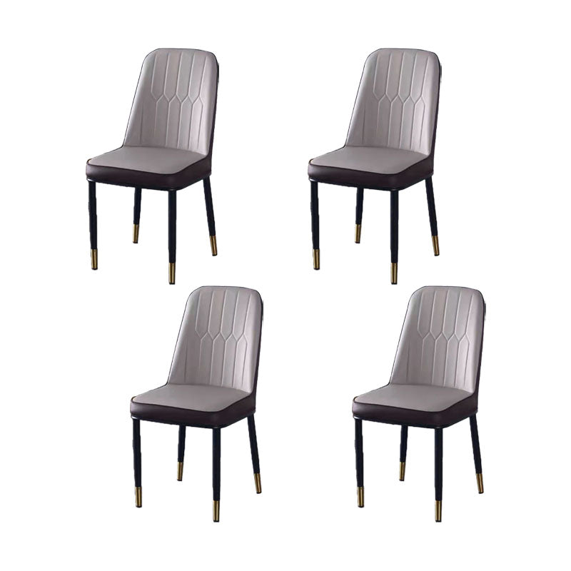 PU Leather Dining Chairs Nordic Style Parsons Armless Chair for Dining Room