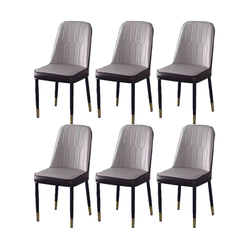 PU Leather Dining Chairs Nordic Style Parsons Armless Chair for Dining Room