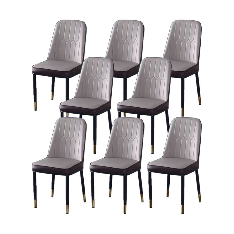 PU Leather Dining Chairs Nordic Style Parsons Armless Chair for Dining Room