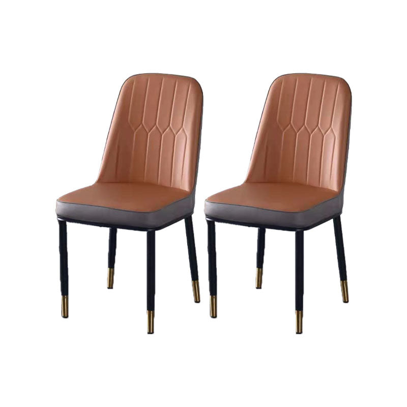 PU Leather Dining Chairs Nordic Style Parsons Armless Chair for Dining Room