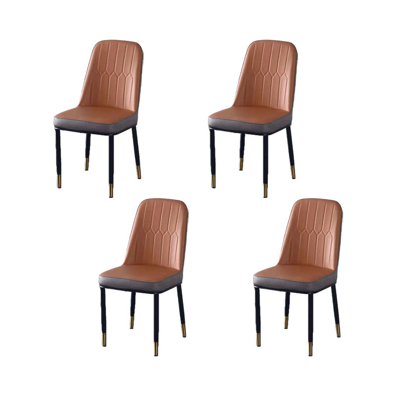 PU Leather Dining Chairs Nordic Style Parsons Armless Chair for Dining Room