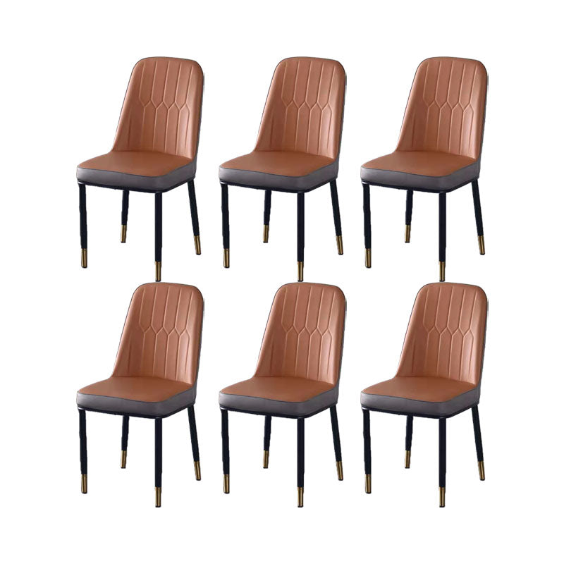 PU Leather Dining Chairs Nordic Style Parsons Armless Chair for Dining Room