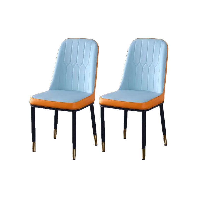 PU Leather Dining Chairs Nordic Style Parsons Armless Chair for Dining Room