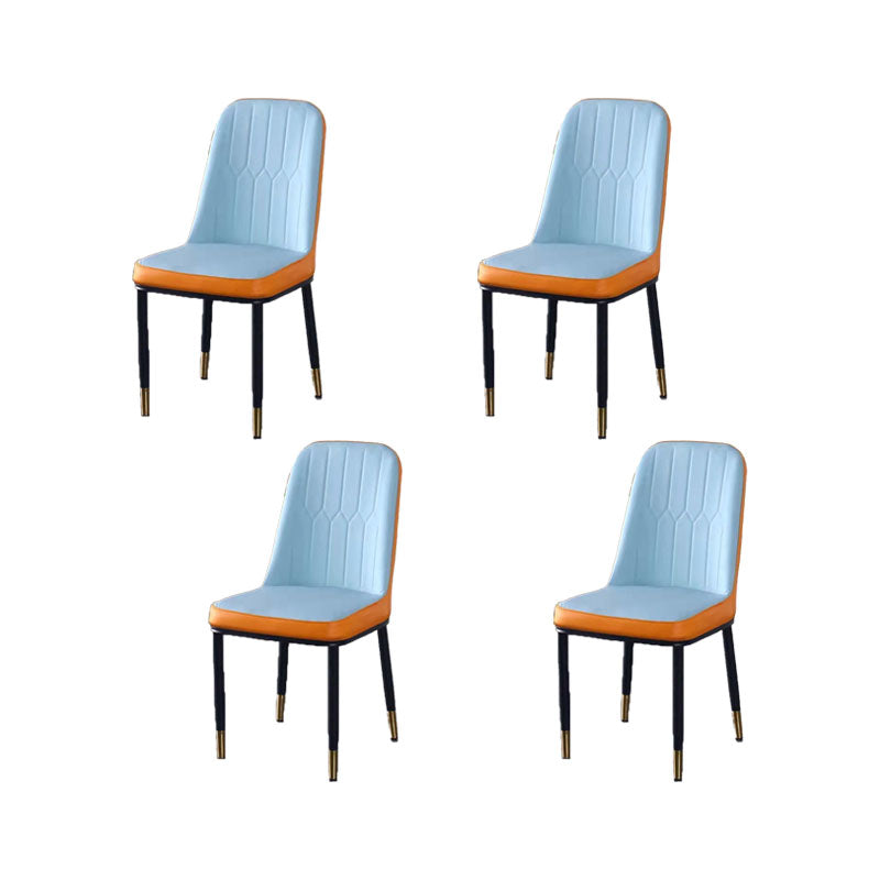 PU Leather Dining Chairs Nordic Style Parsons Armless Chair for Dining Room