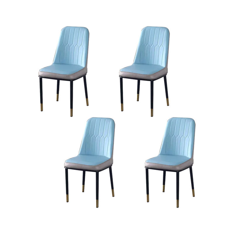 PU Leather Dining Chairs Nordic Style Parsons Armless Chair for Dining Room