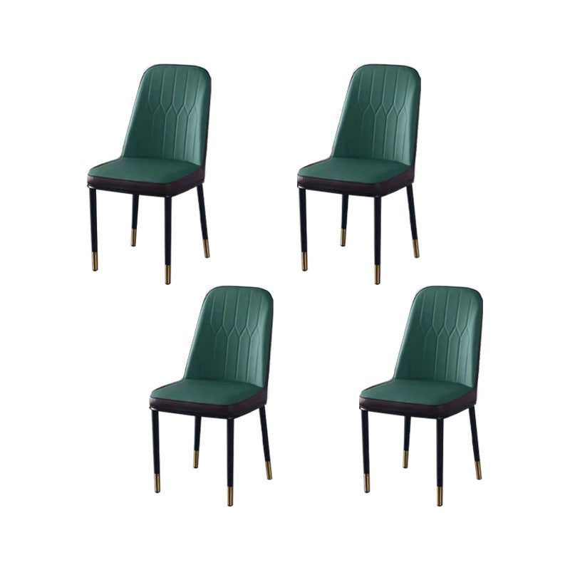 PU Leather Dining Chairs Nordic Style Parsons Armless Chair for Dining Room