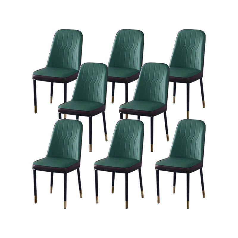 PU Leather Dining Chairs Nordic Style Parsons Armless Chair for Dining Room