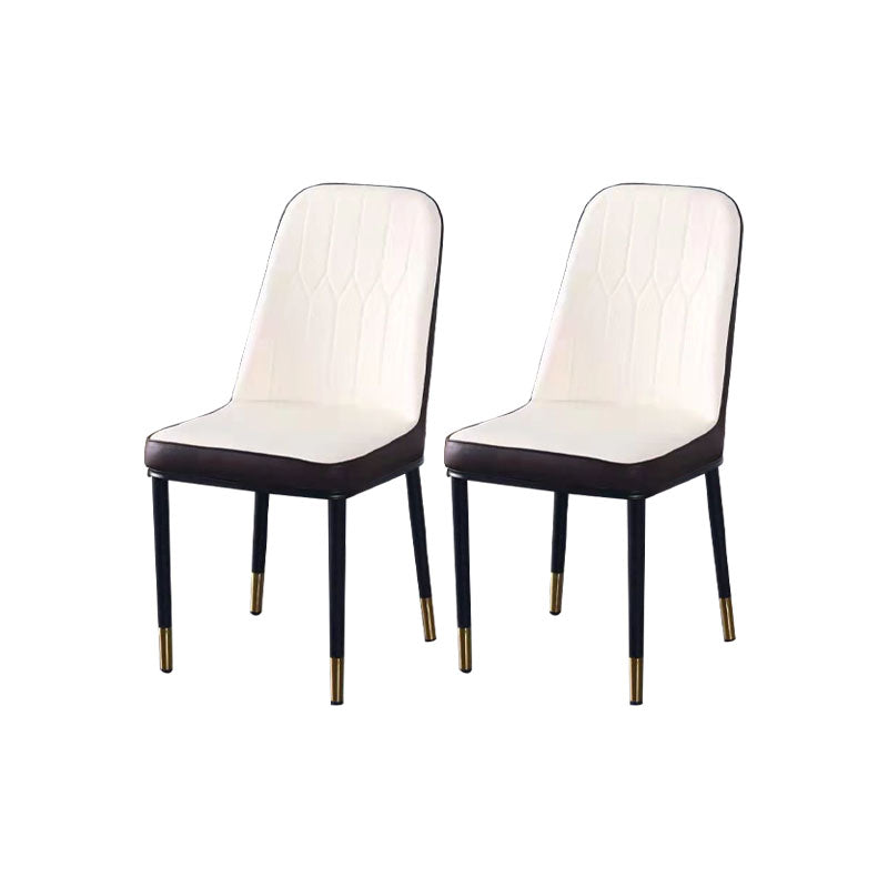 PU Leather Dining Chairs Nordic Style Parsons Armless Chair for Dining Room