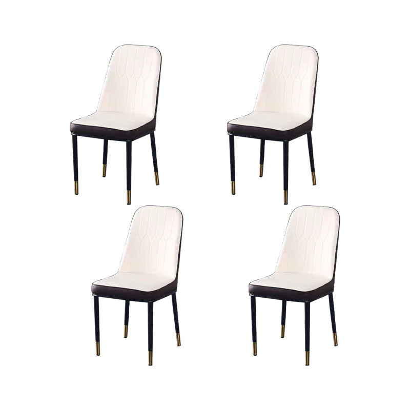 PU Leather Dining Chairs Nordic Style Parsons Armless Chair for Dining Room