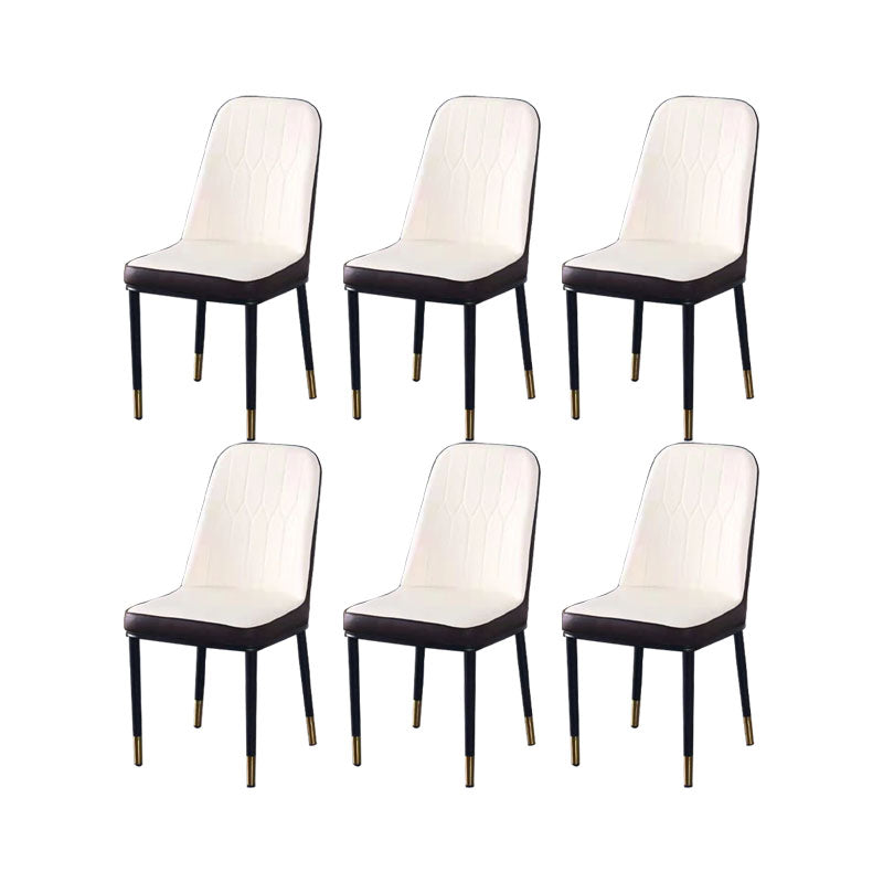 PU Leather Dining Chairs Nordic Style Parsons Armless Chair for Dining Room
