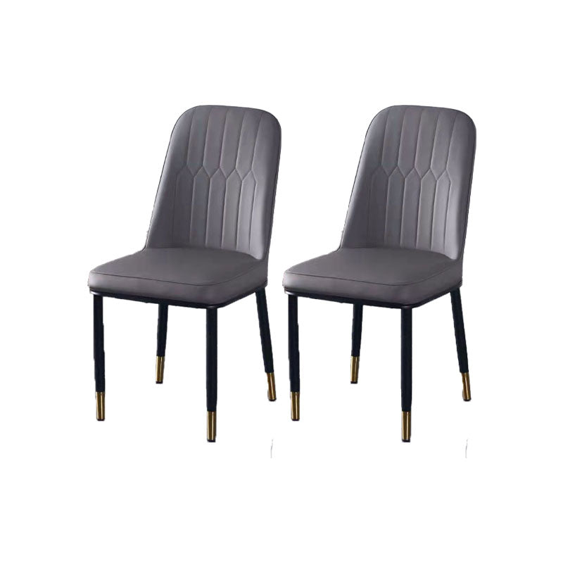 PU Leather Dining Chairs Nordic Style Parsons Armless Chair for Dining Room