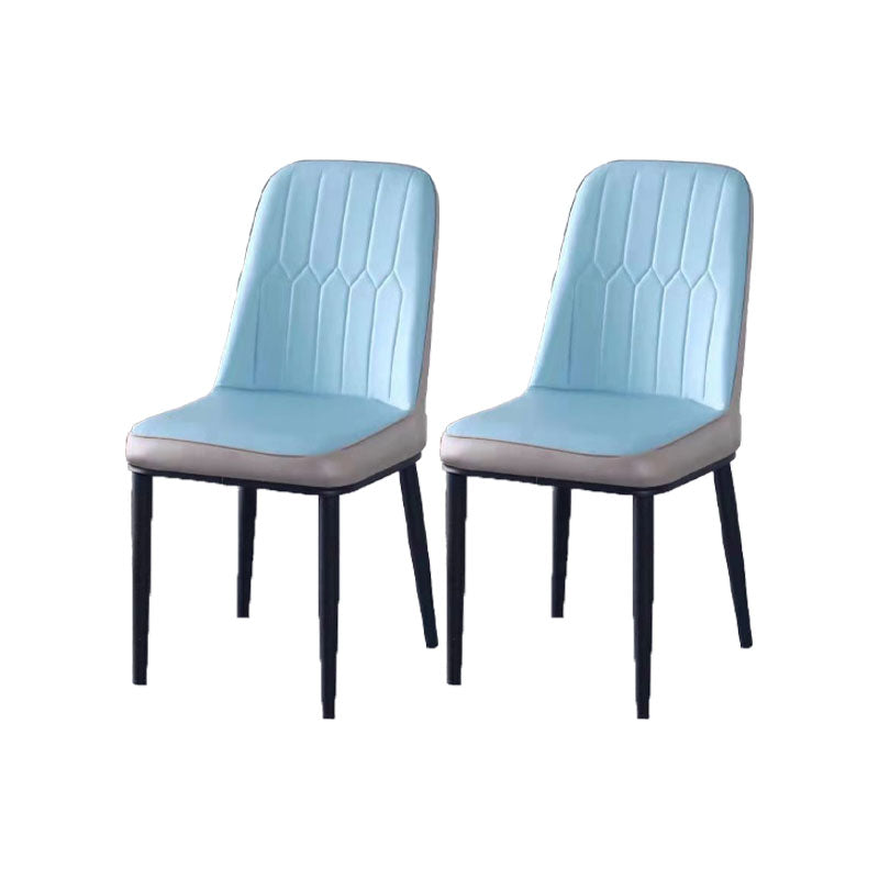 PU Leather Dining Chairs Nordic Style Parsons Armless Chair for Dining Room