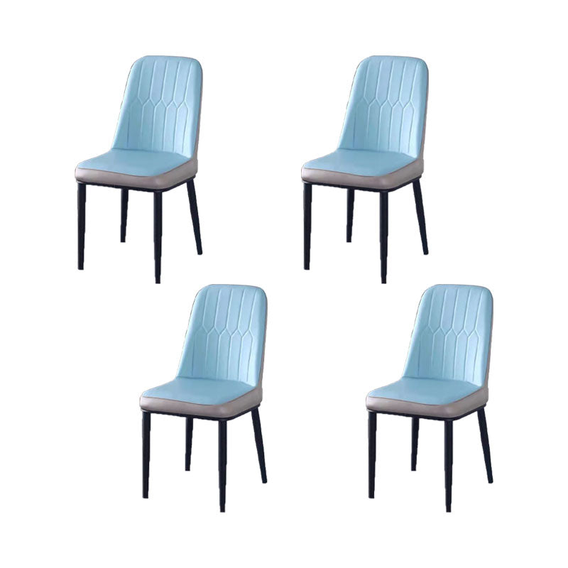 PU Leather Dining Chairs Nordic Style Parsons Armless Chair for Dining Room