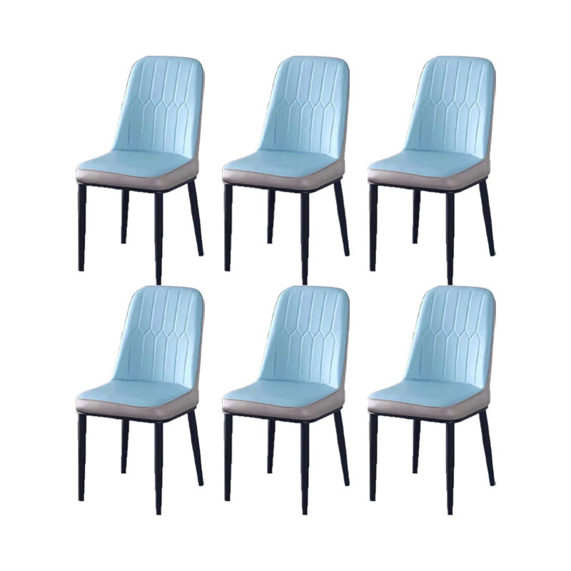 PU Leather Dining Chairs Nordic Style Parsons Armless Chair for Dining Room