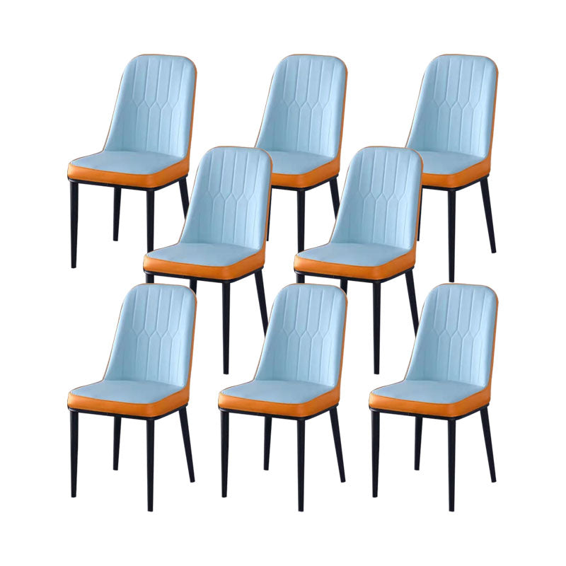 PU Leather Dining Chairs Nordic Style Parsons Armless Chair for Dining Room