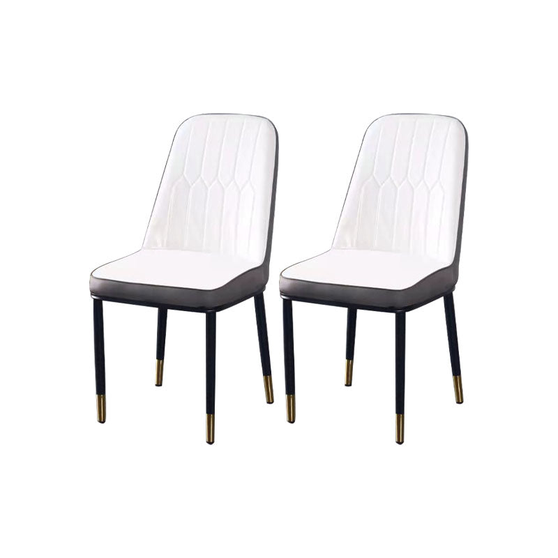 PU Leather Dining Chairs Nordic Style Parsons Armless Chair for Dining Room