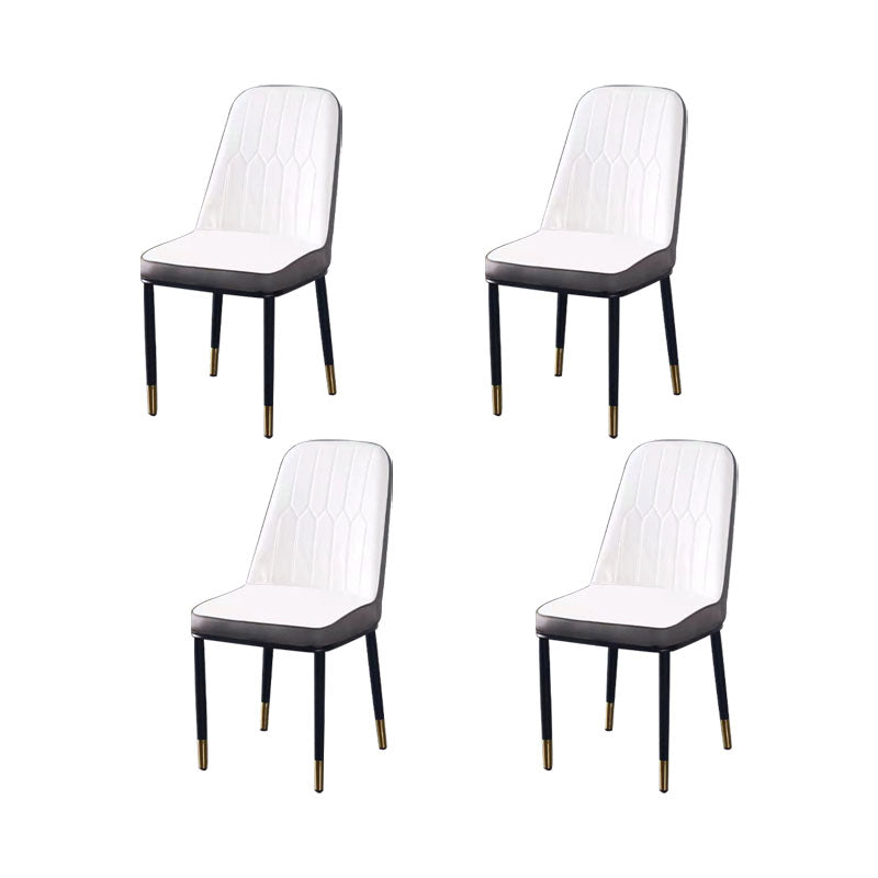 PU Leather Dining Chairs Nordic Style Parsons Armless Chair for Dining Room