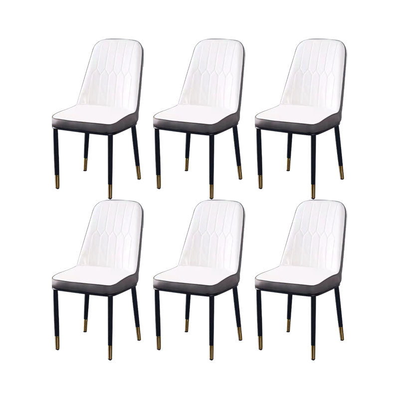 PU Leather Dining Chairs Nordic Style Parsons Armless Chair for Dining Room