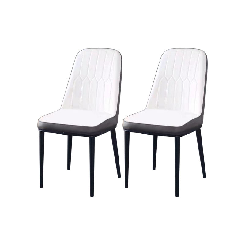 PU Leather Dining Chairs Nordic Style Parsons Armless Chair for Dining Room