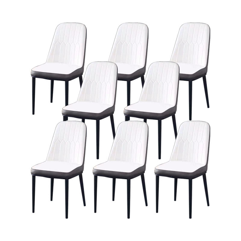 PU Leather Dining Chairs Nordic Style Parsons Armless Chair for Dining Room