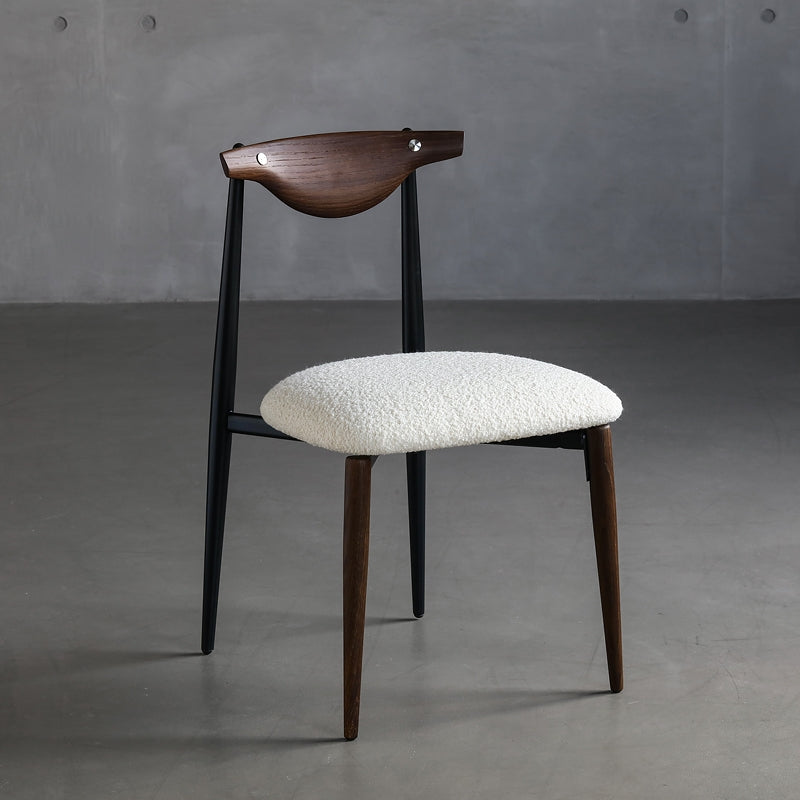 Industrial Style Armless Dining Chairs Solid Wood Open Back Chairs for Bedroom