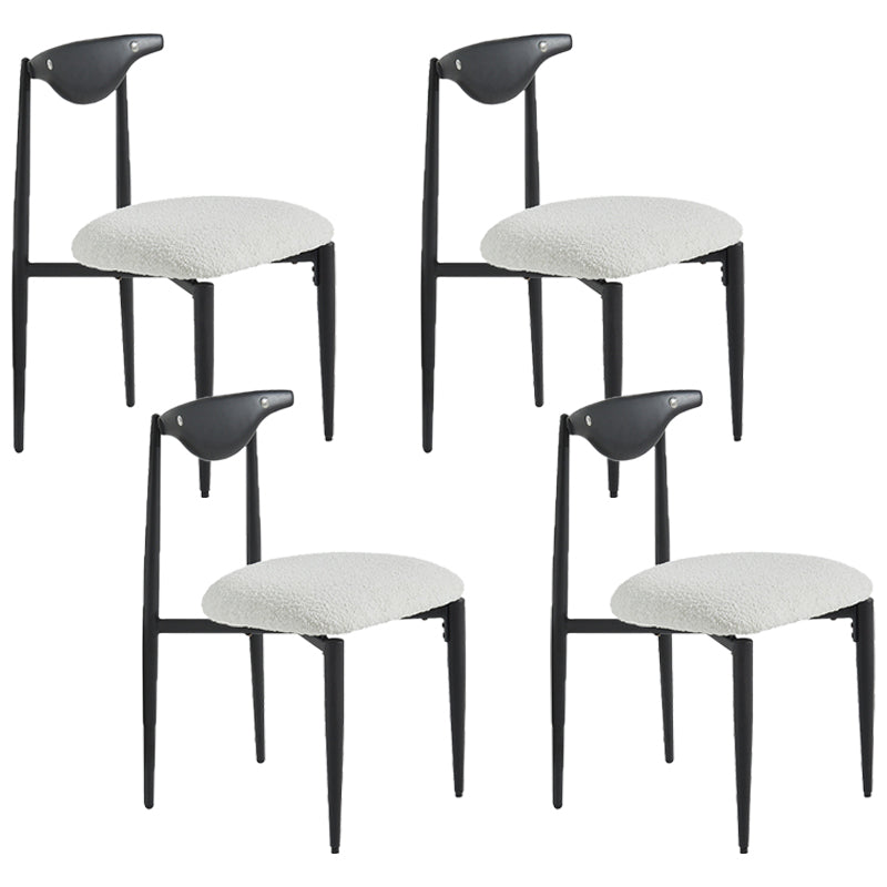 Industrial Style Armless Dining Chairs Solid Wood Open Back Chairs for Bedroom