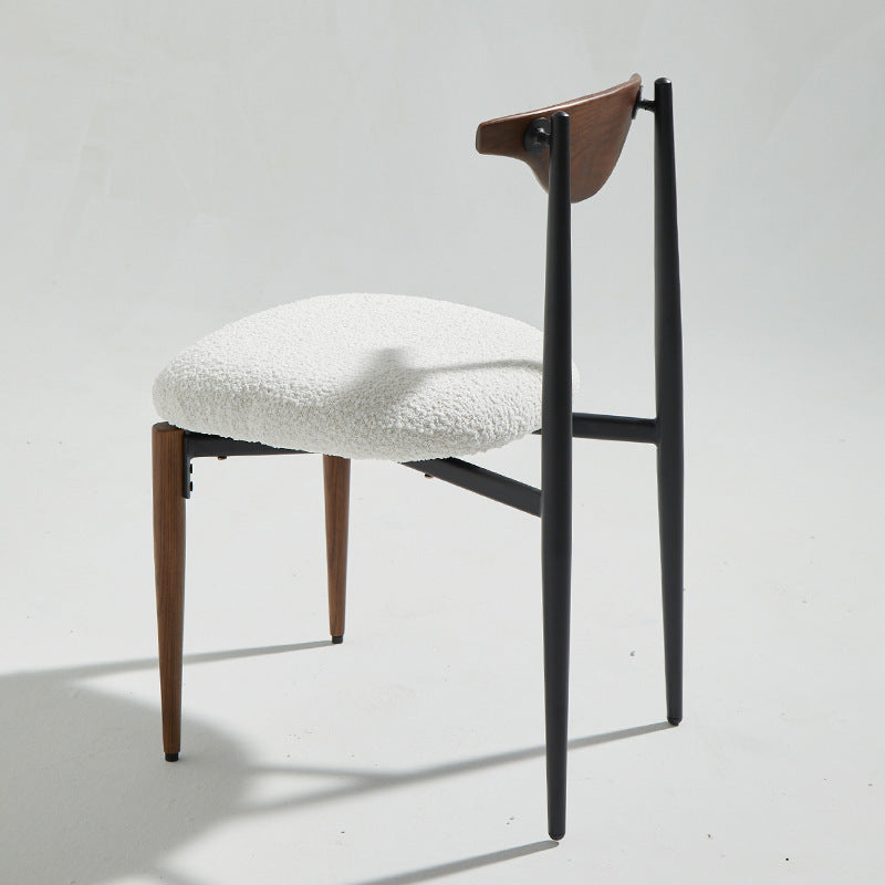 Industrial Style Armless Dining Chairs Solid Wood Open Back Chairs for Bedroom